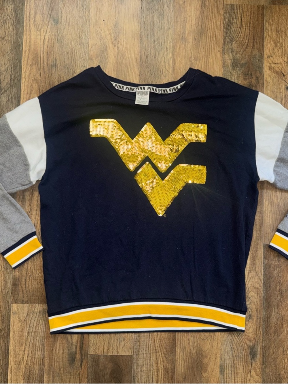 PINK Victoria's Secret Navy & Gold Sequin - Varsity Style